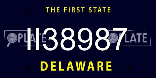 II38987 Delaware License Plate