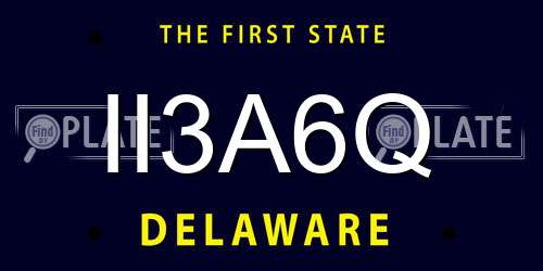 II3A6Q Delaware License Plate