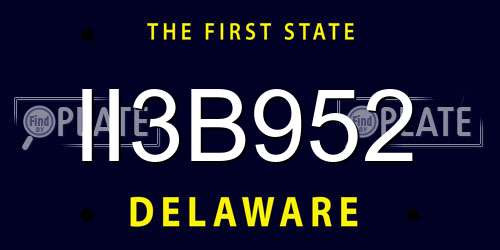 II3B952 Delaware License Plate