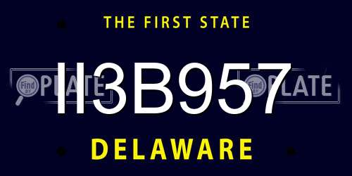 II3B957 Delaware License Plate