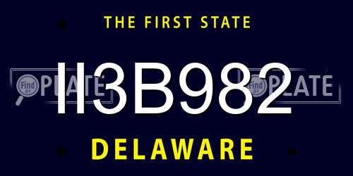 II3B982 Delaware License Plate