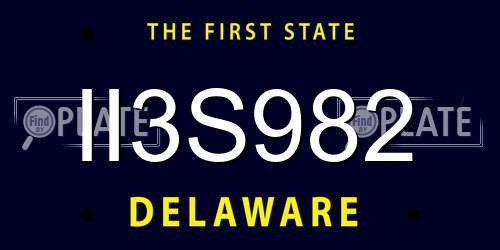II3S982 Delaware License Plate