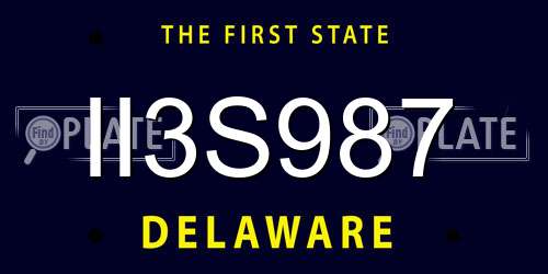 II3S987 Delaware License Plate