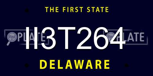 II3T264 Delaware License Plate