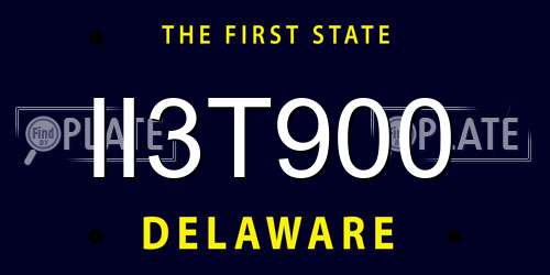 II3T900 Delaware License Plate