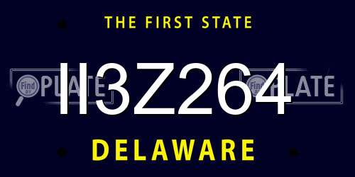 II3Z264 Delaware License Plate