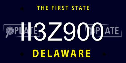 II3Z900 Delaware License Plate