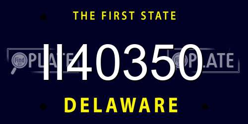II40350 Delaware License Plate