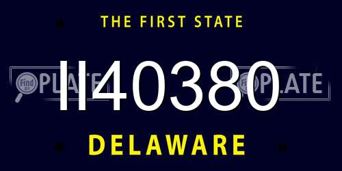 II40380 Delaware License Plate