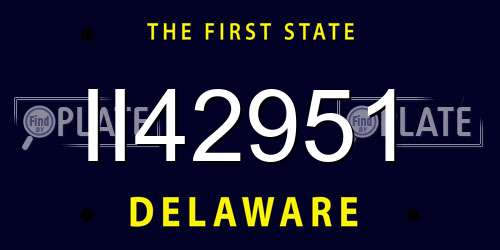 II42951 Delaware License Plate