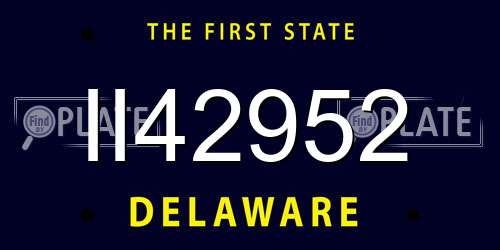 II42952 Delaware License Plate