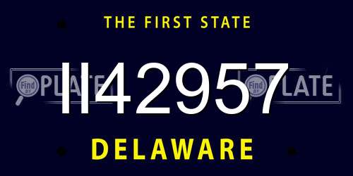 II42957 Delaware License Plate