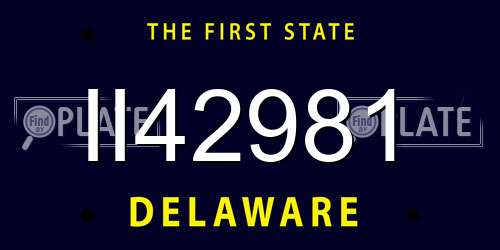 II42981 Delaware License Plate