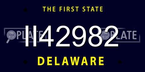 II42982 Delaware License Plate