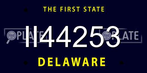 II44253 Delaware License Plate