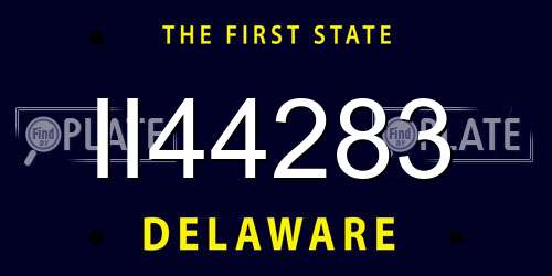 II44283 Delaware License Plate