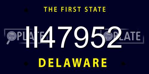 II47952 Delaware License Plate