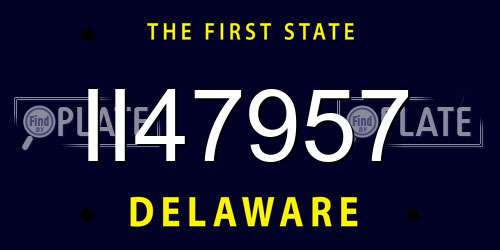 II47957 Delaware License Plate