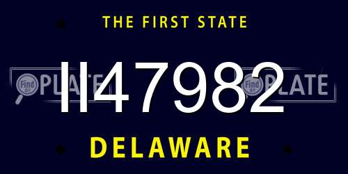 II47982 Delaware License Plate