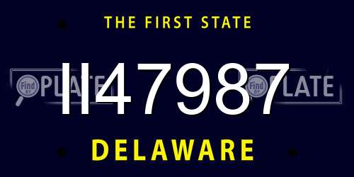 II47987 Delaware License Plate
