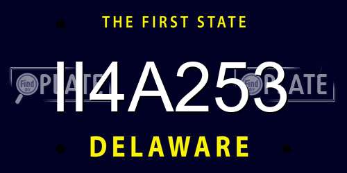 II4A253 Delaware License Plate