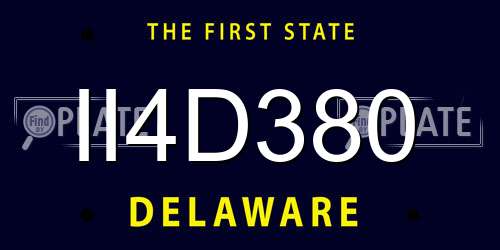 II4D380 Delaware License Plate