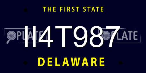 II4T987 Delaware License Plate