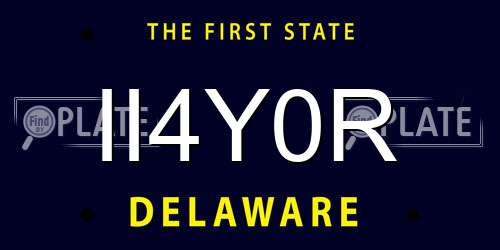 II4Y0R Delaware License Plate