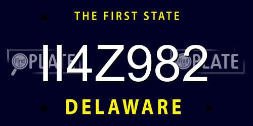 II4Z982 Delaware License Plate