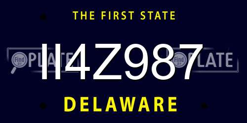 II4Z987 Delaware License Plate