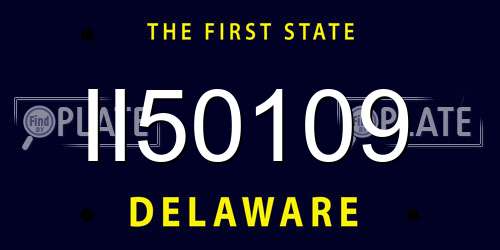 II50109 Delaware License Plate