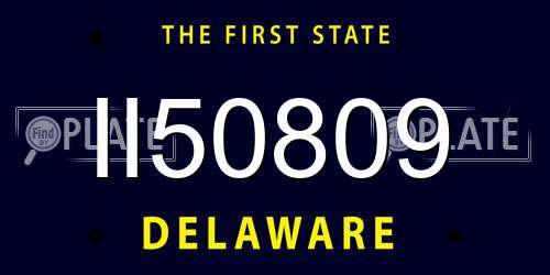 II50809 Delaware License Plate