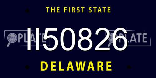 II50826 Delaware License Plate