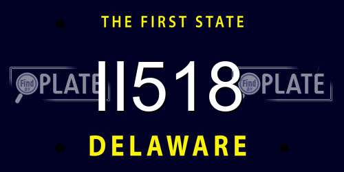 II518 Delaware License Plate