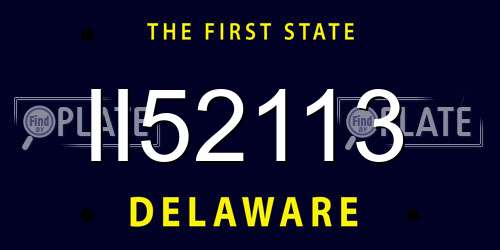 II52113 Delaware License Plate