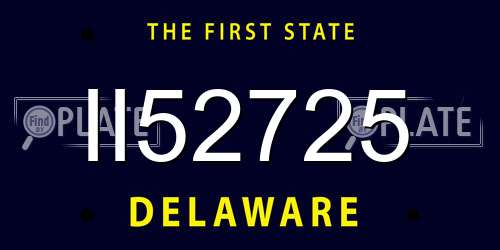 II52725 Delaware License Plate