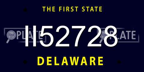 II52728 Delaware License Plate