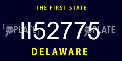 II52775 Delaware License Plate