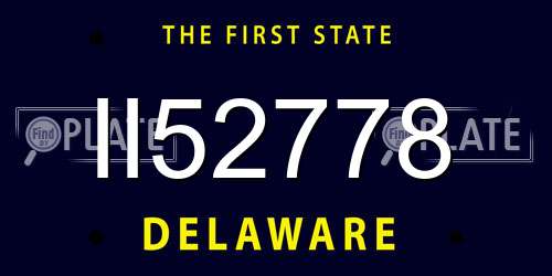 II52778 Delaware License Plate