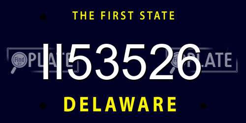 II53526 Delaware License Plate