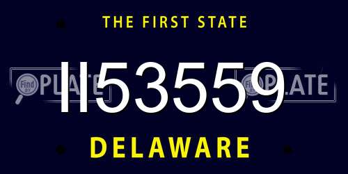 II53559 Delaware License Plate