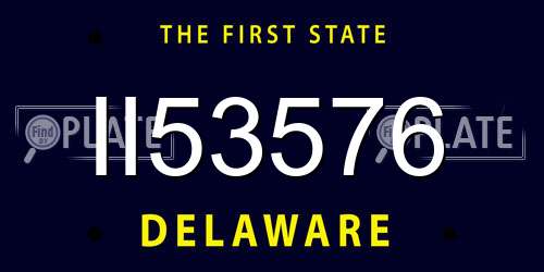 II53576 Delaware License Plate