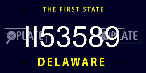 II53589 Delaware License Plate