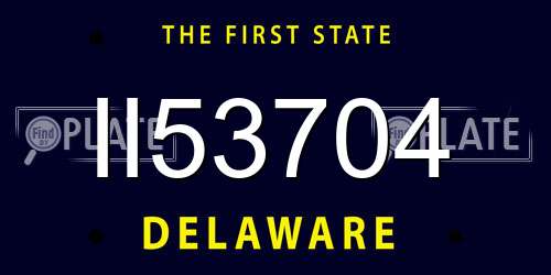 II53704 Delaware License Plate