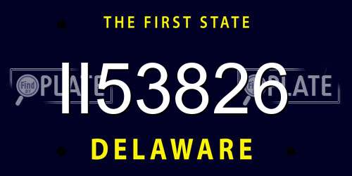 II53826 Delaware License Plate