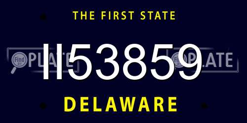 II53859 Delaware License Plate