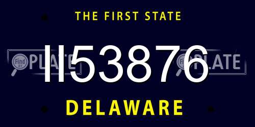 II53876 Delaware License Plate