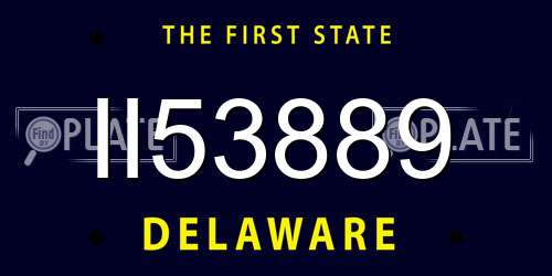 II53889 Delaware License Plate