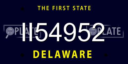 II54952 Delaware License Plate