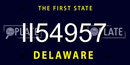 II54957 Delaware License Plate